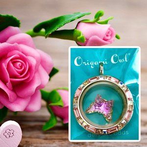 OO: HTF Pink Baguette Locket + Charm